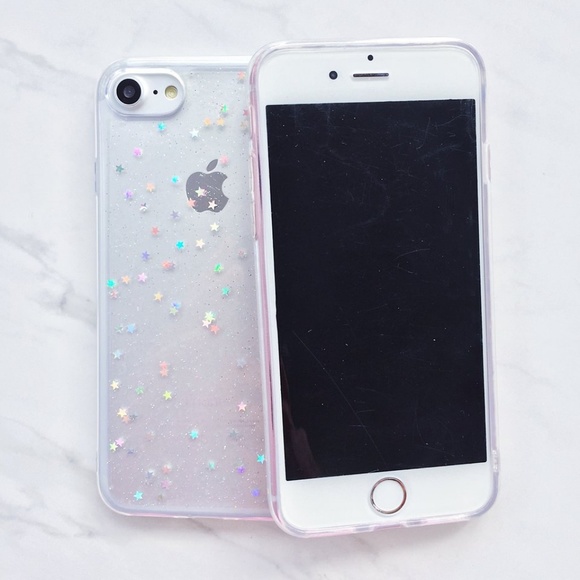 iPhone Clear Glitter Star Case - Picture 2 of 3